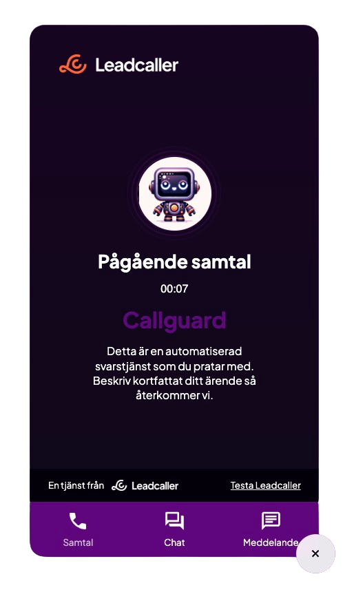 CallGuard interface